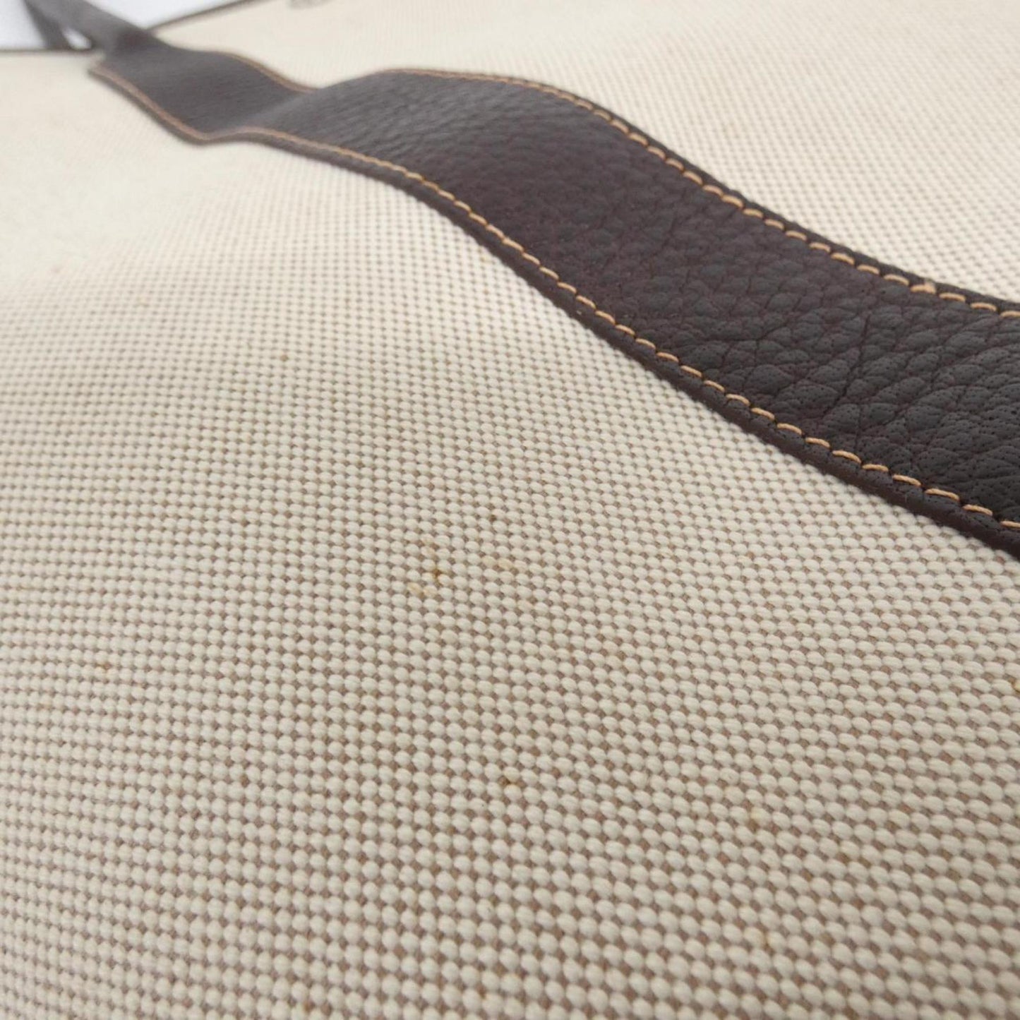 Hermes Brown Toile H Handbag ( )