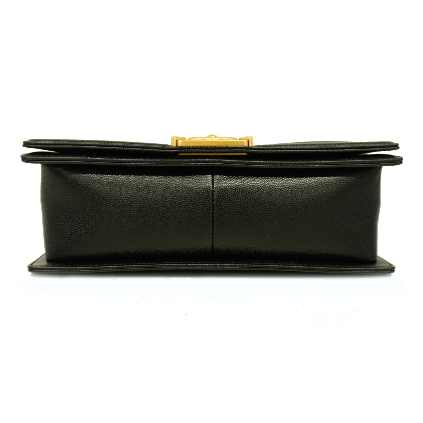 CHANEL   Boy  Chain Shoulder Women's Caviar Leather Shoulder Bag Black