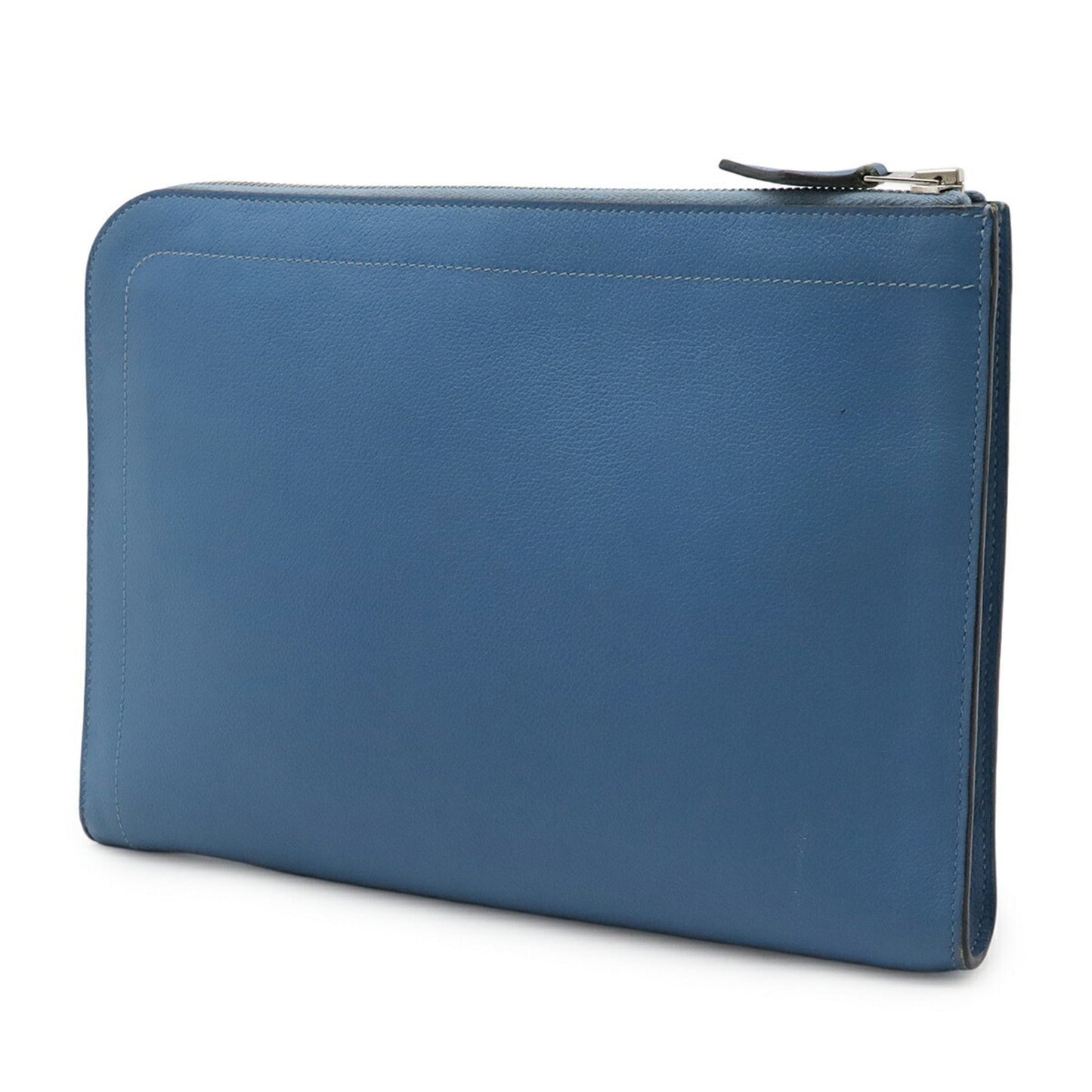 Hermes Blue Leather Clutch Bag ( )