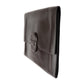 Hermes Dark Brown Box Calf Leather Clutch Bag Handbag ( )