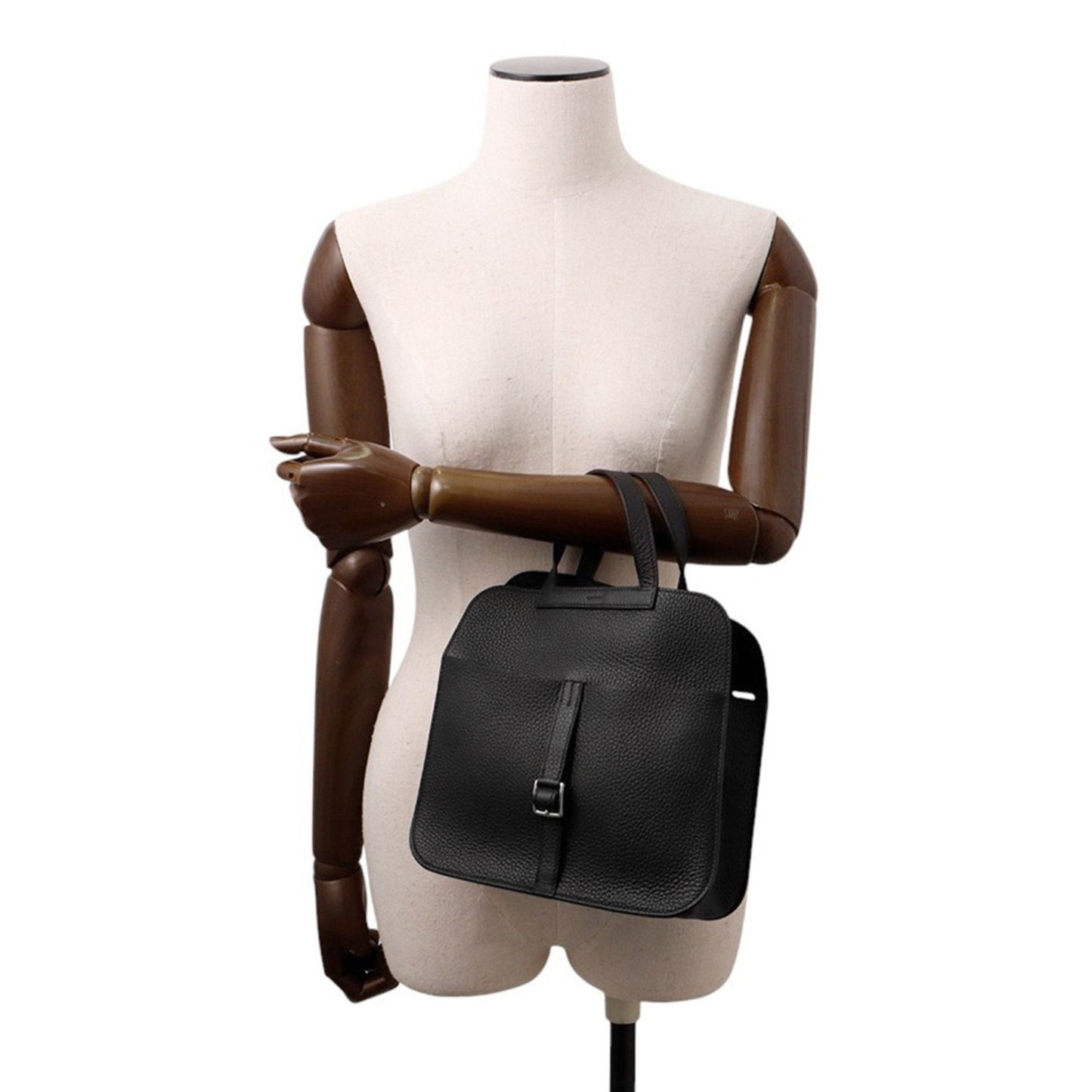 Hermes Black Taurillon Clemence Leather Handbag ( )