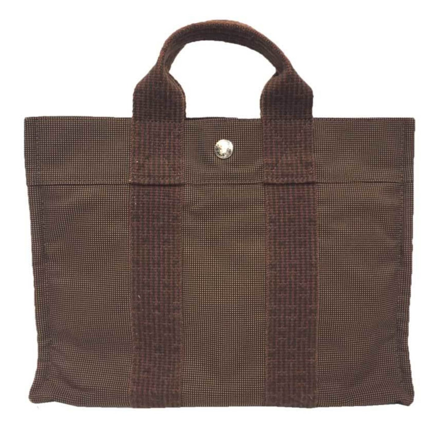 Hermes Brown Nylon Canvas Tote Bag ( )