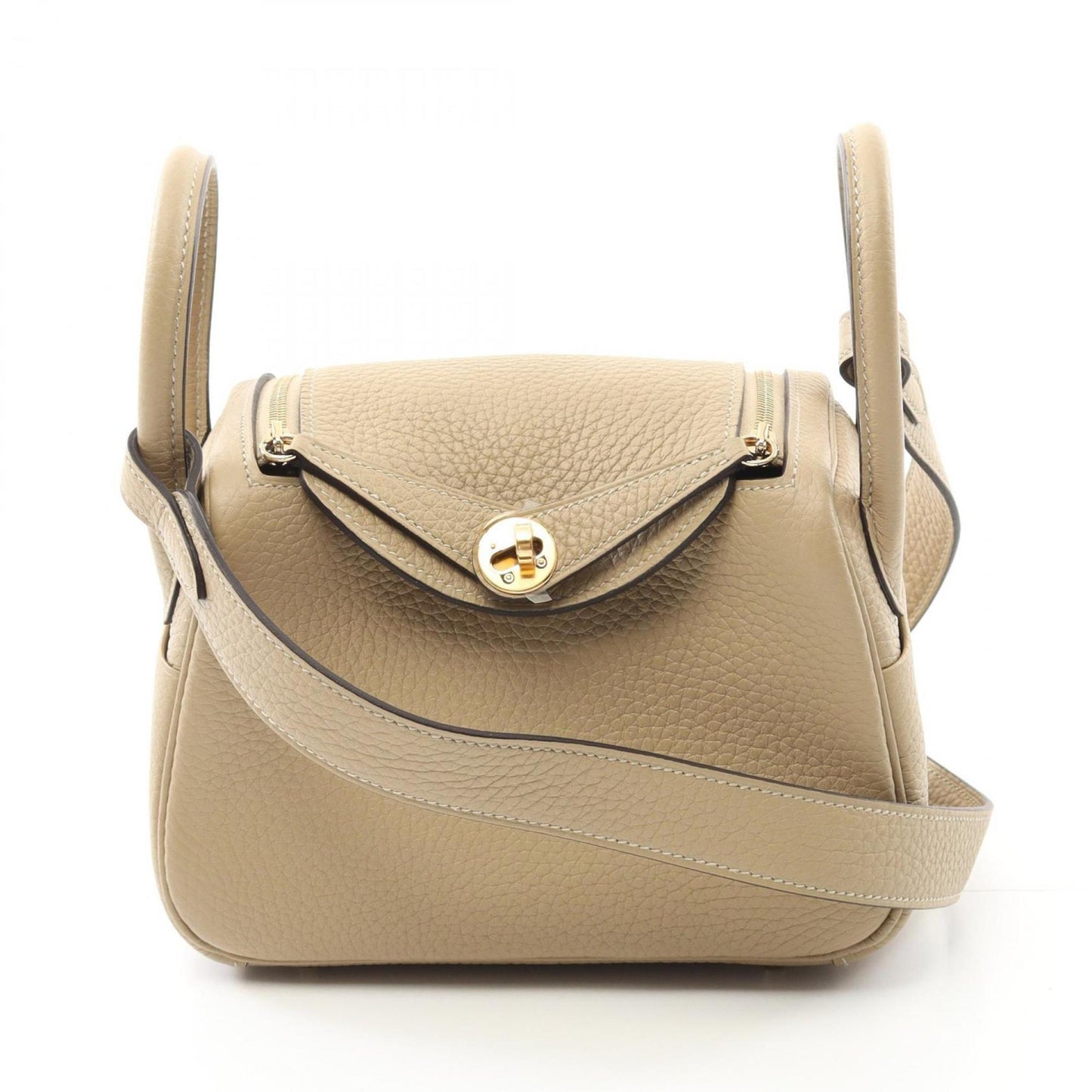 Hermes Beige Taurillon Clemence Leather Shoulder Bag ( )