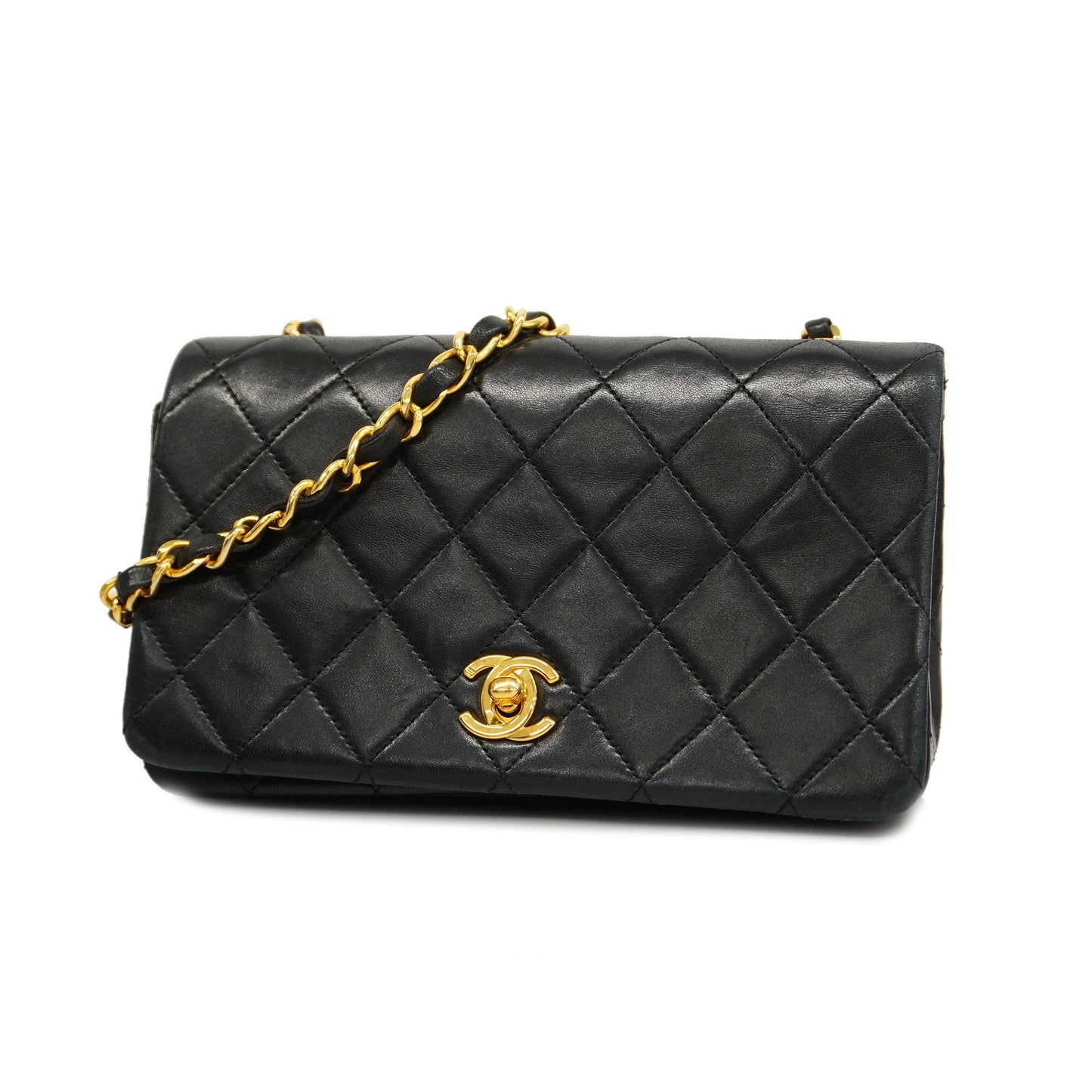 CHANEL Matelasse Chain Shoulder Lambskin Women's Leather Shoulder Bag Black