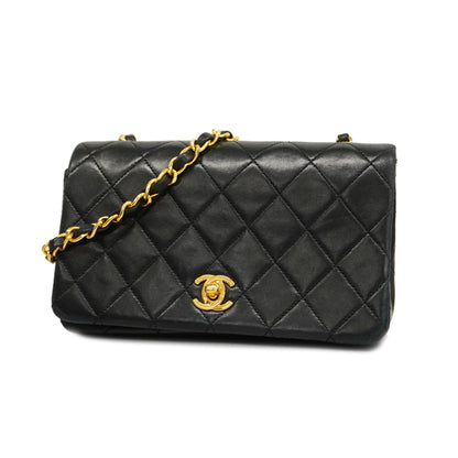 CHANEL Matelasse Chain Shoulder Lambskin Women's Leather Shoulder Bag Black
