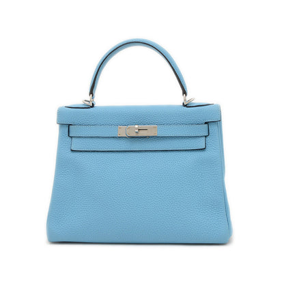 Hermes Blue Togo Leather Handbag ( )