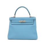 Hermes Blue Togo Leather Handbag ( )