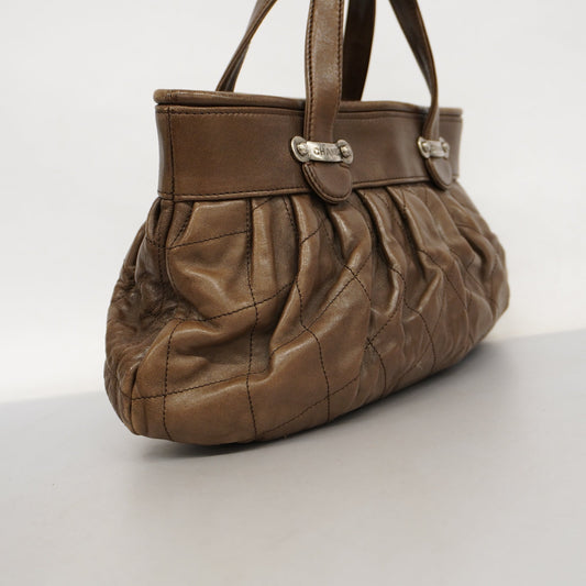 CHANEL   Matelasse Handbag Women's Leather Handbag Brown