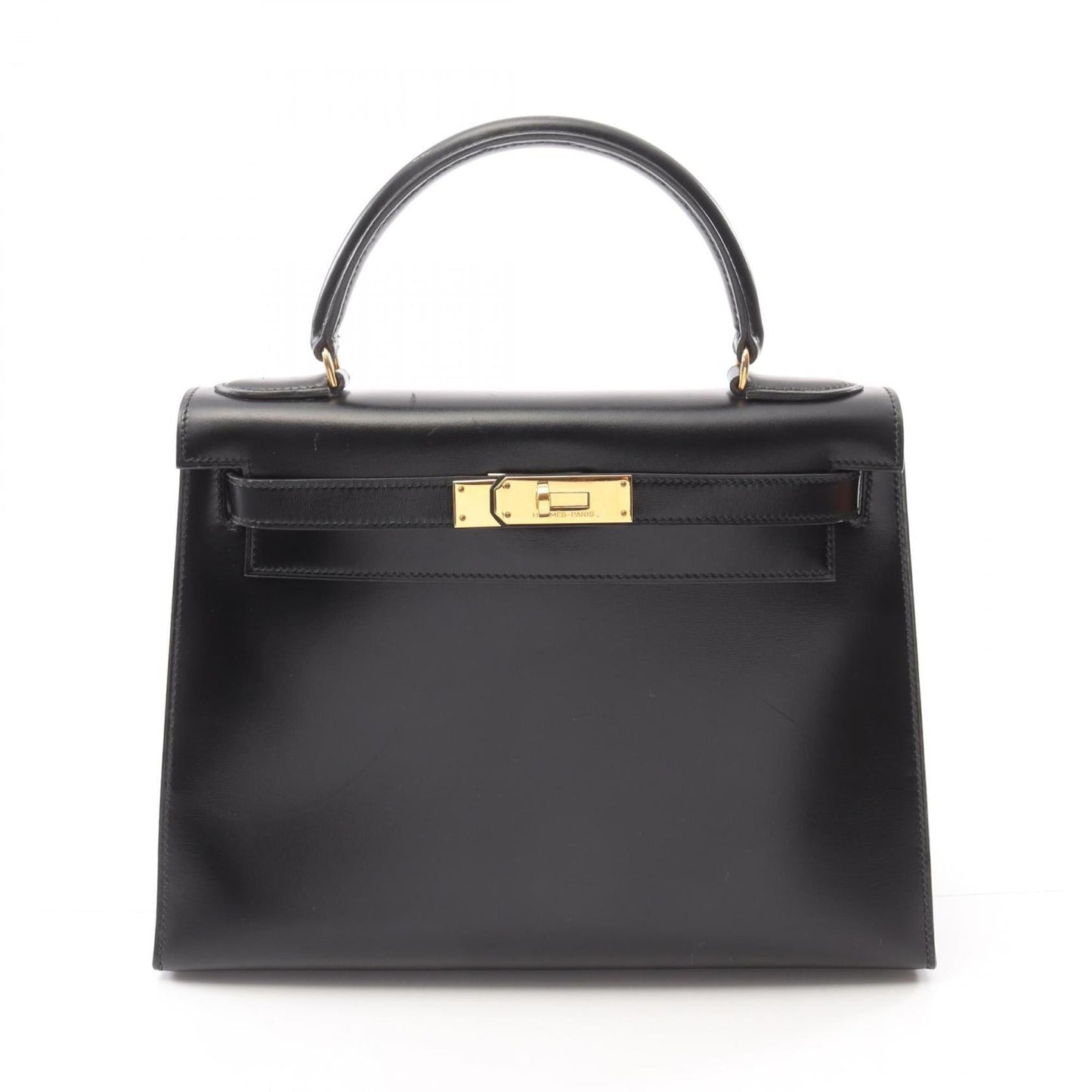 Hermes Black Box Calf Leather Handbag ( )