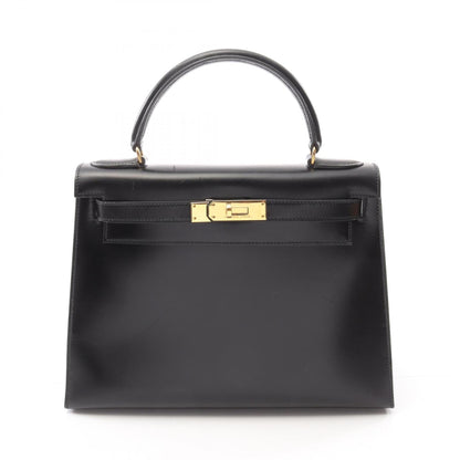 Hermes Black Box Calf Leather Handbag ( )