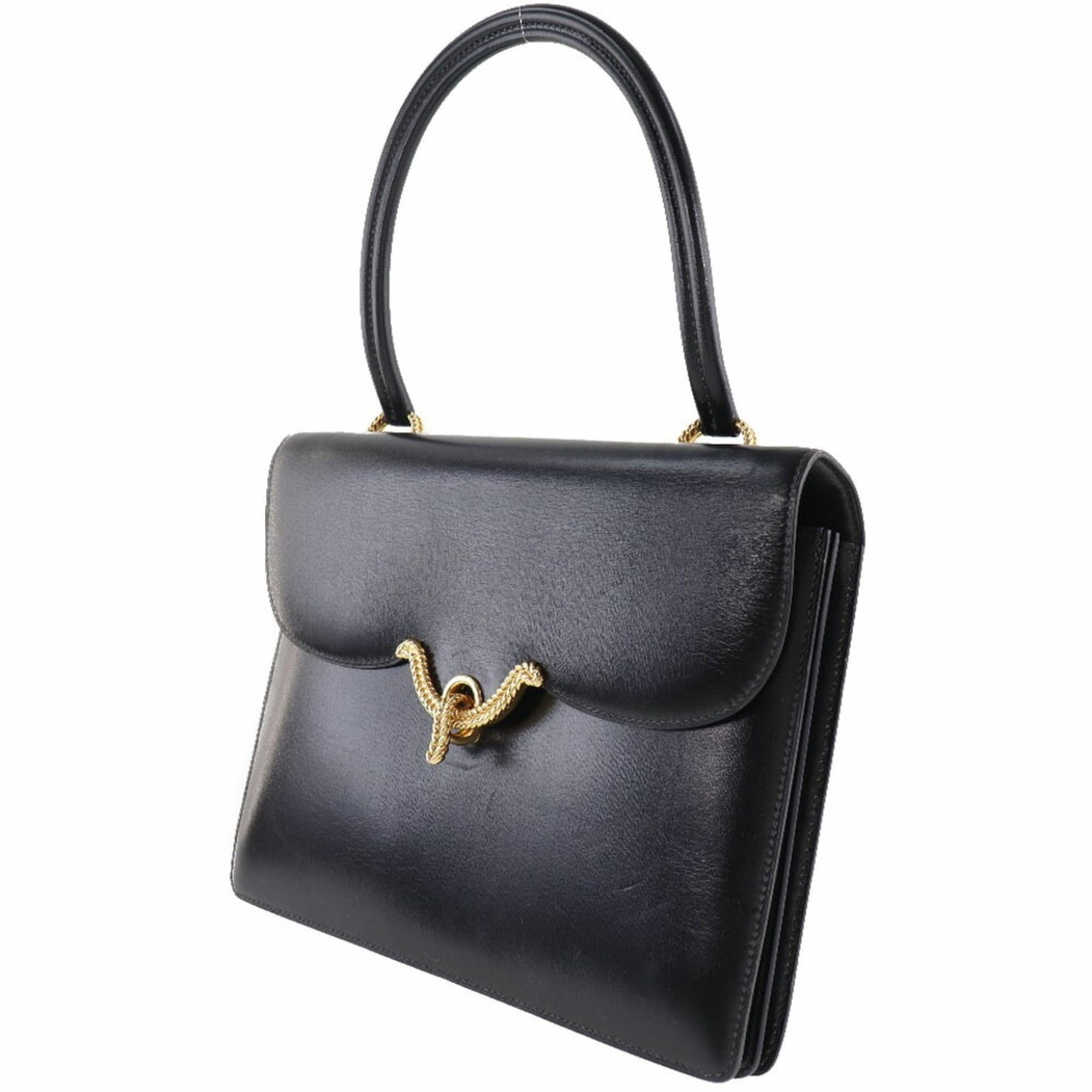 Hermes Black Box Calf Leather Handbag ( )