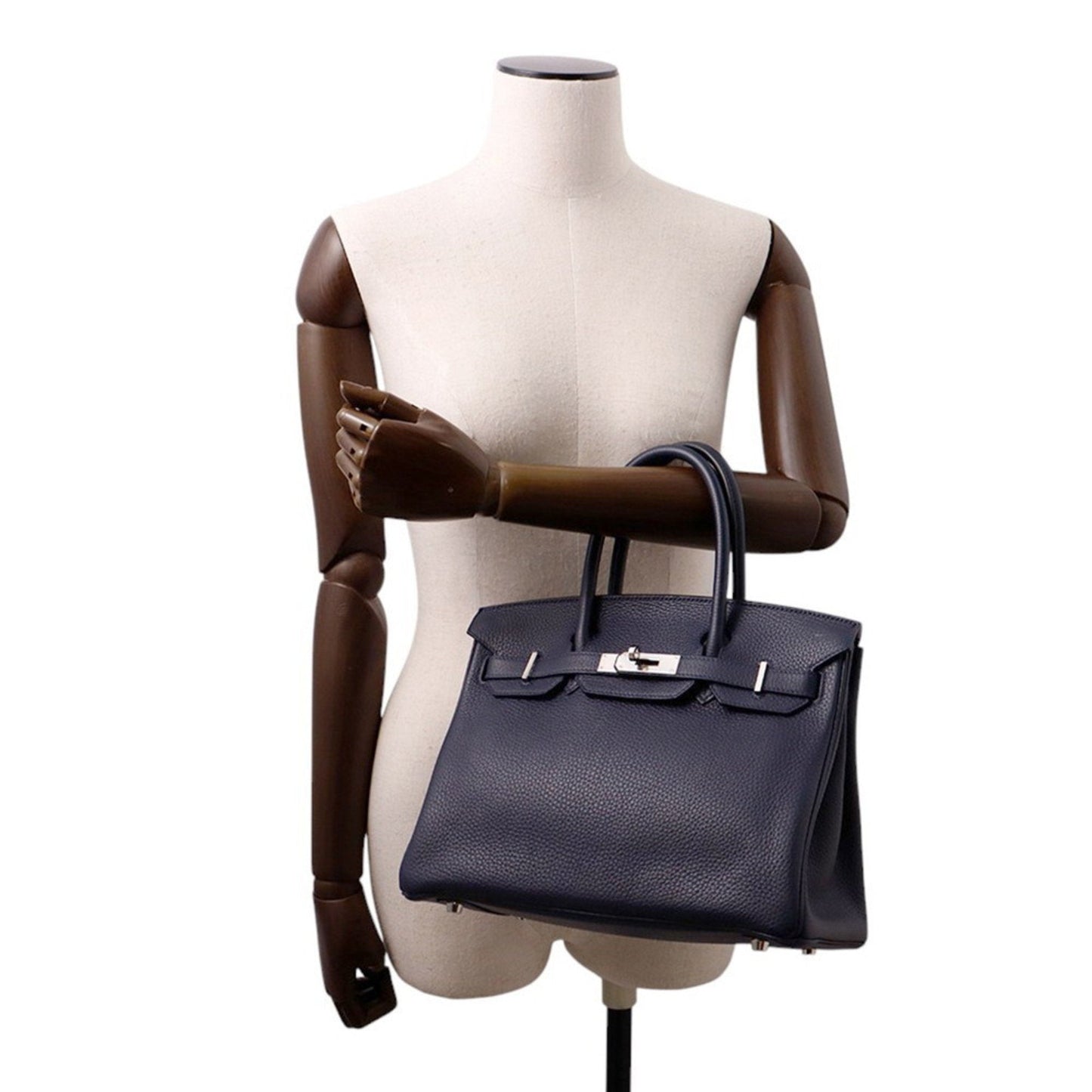 Hermes Blue Nuit Rose Purple Taurillon Clemence Leather Handbag ( )