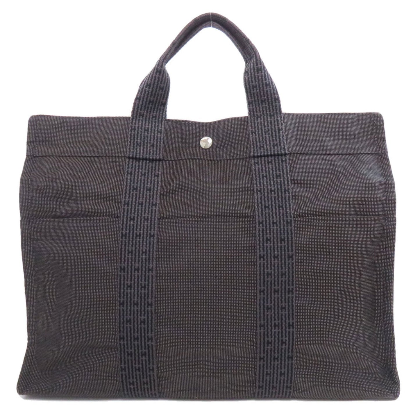 Hermes Black Canvas Tote Bag ( )