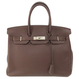 Hermes Birkin Dark Brown Togo Leather Handbag ( )