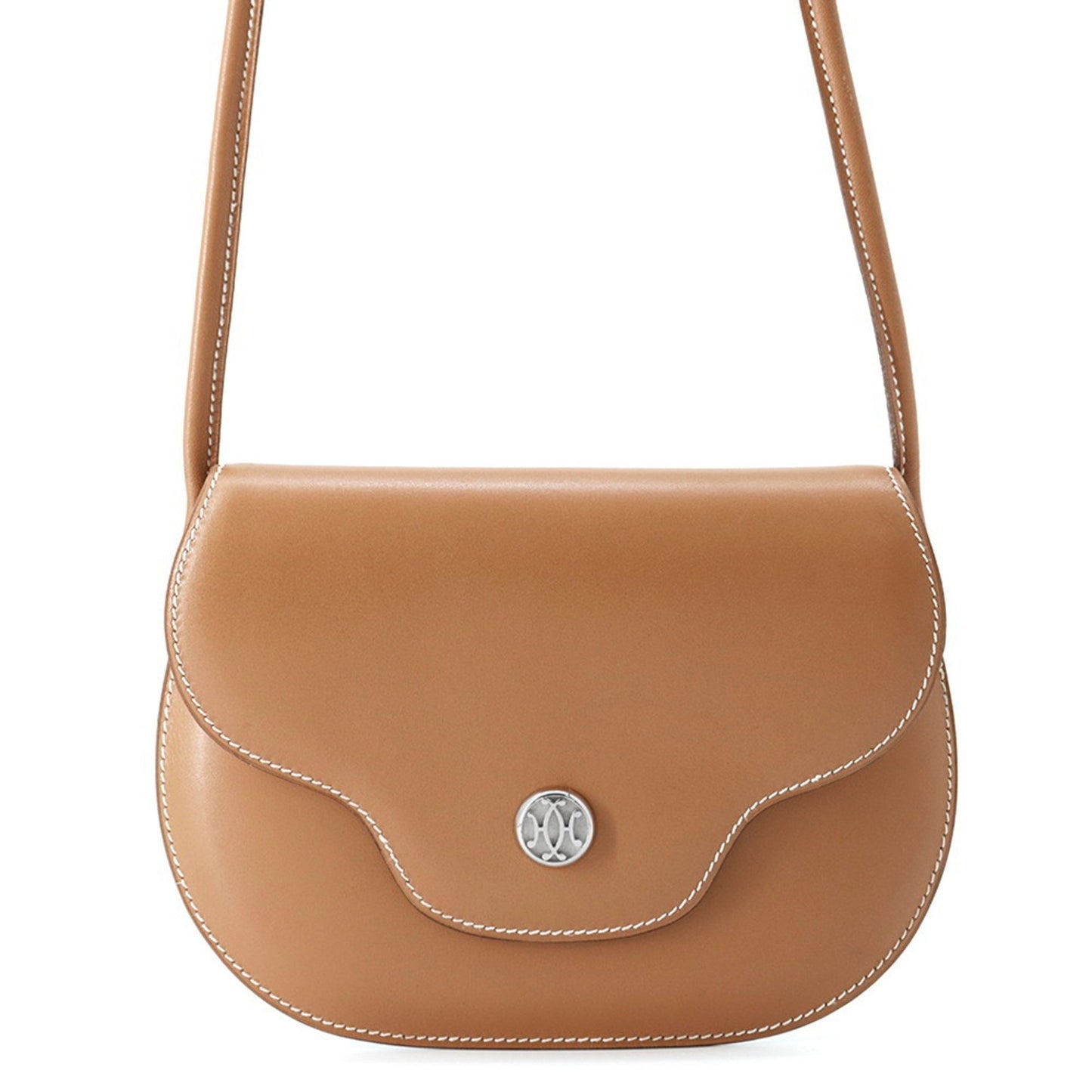 Hermes Brown Box Calf Leather Pochette Shoulder Bag ( )