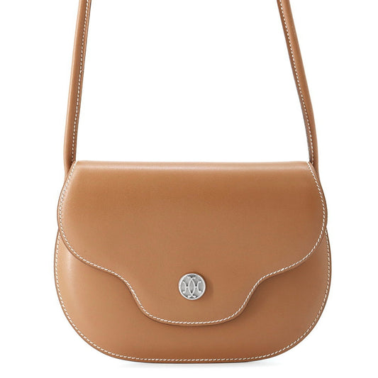Hermes Brown Box Calf Leather Pochette Shoulder Bag ( )