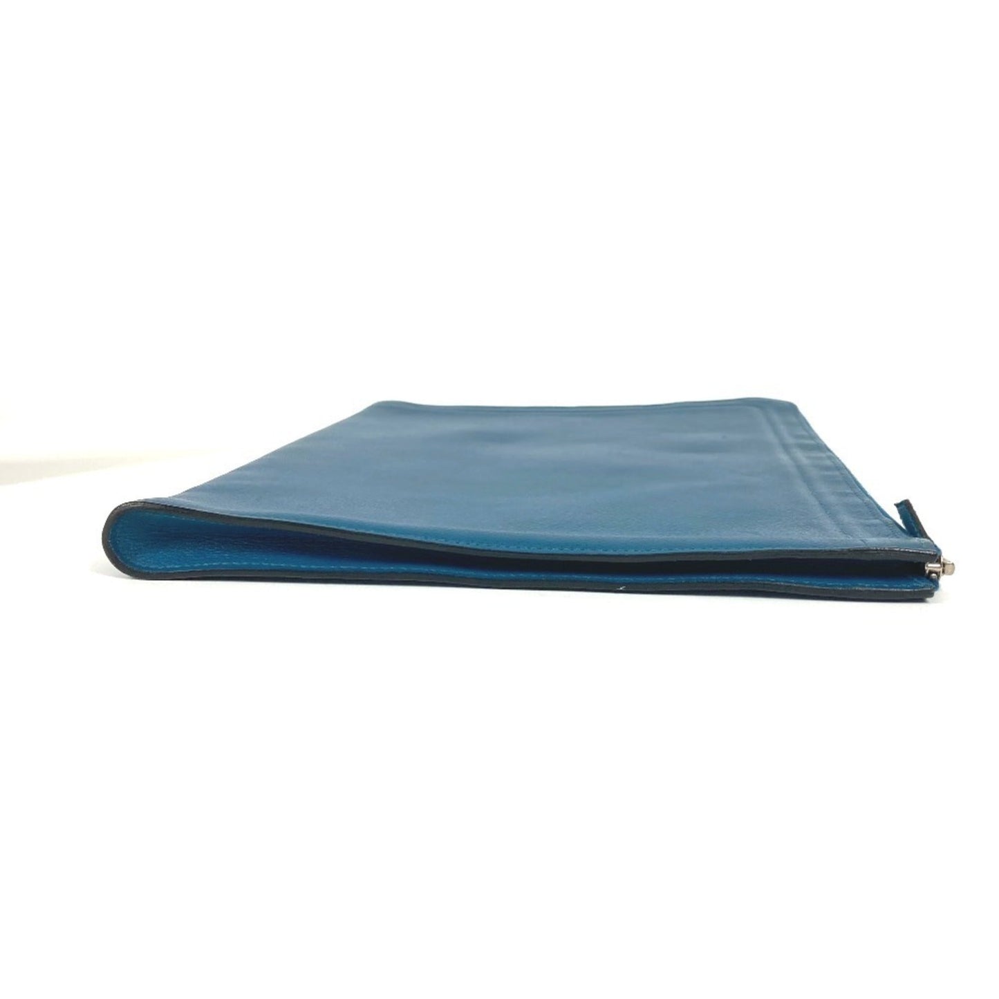 Hermes Blue Leather Clutch Bag Pouch ( )