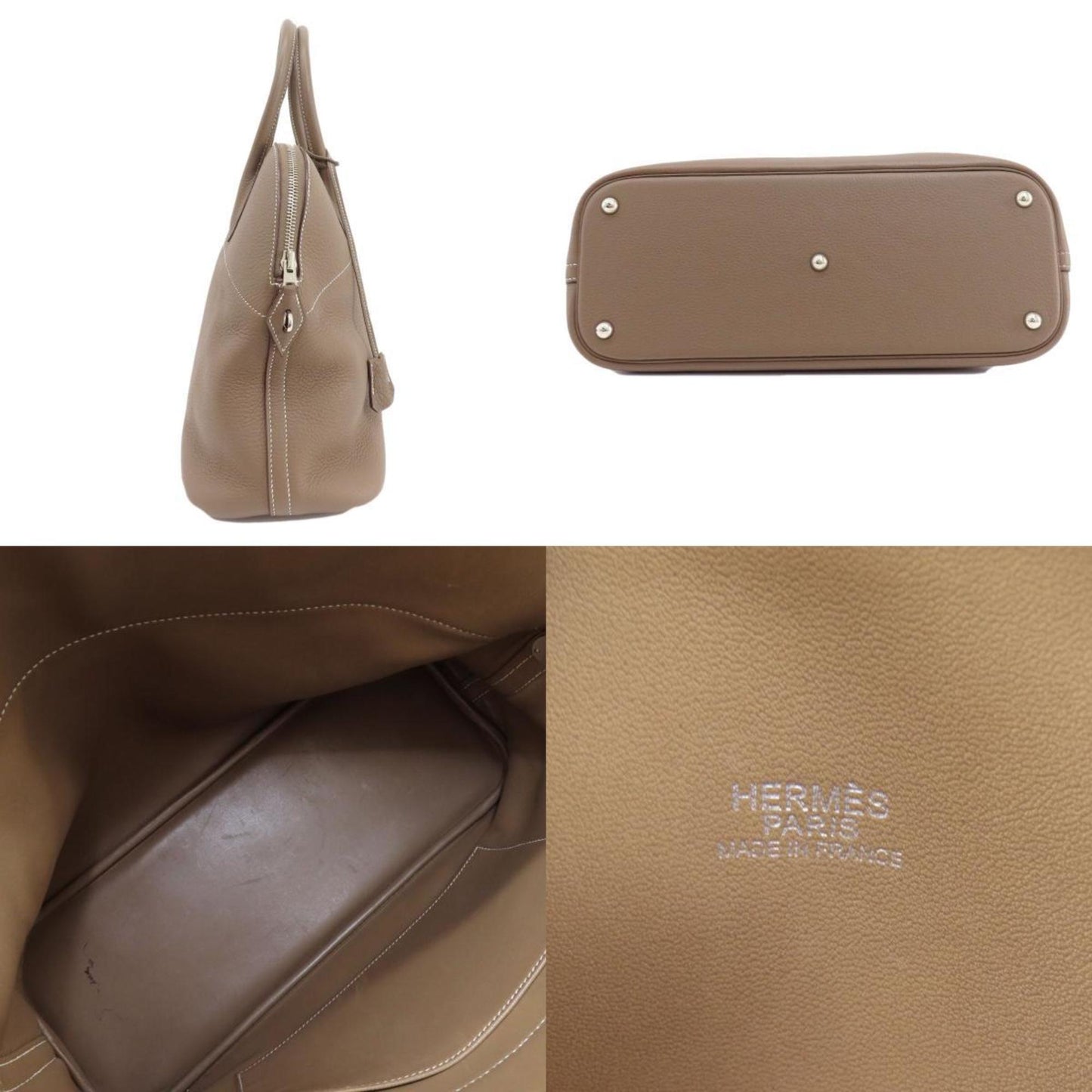 Hermes Etoupe Gray Leather Handbag ( )