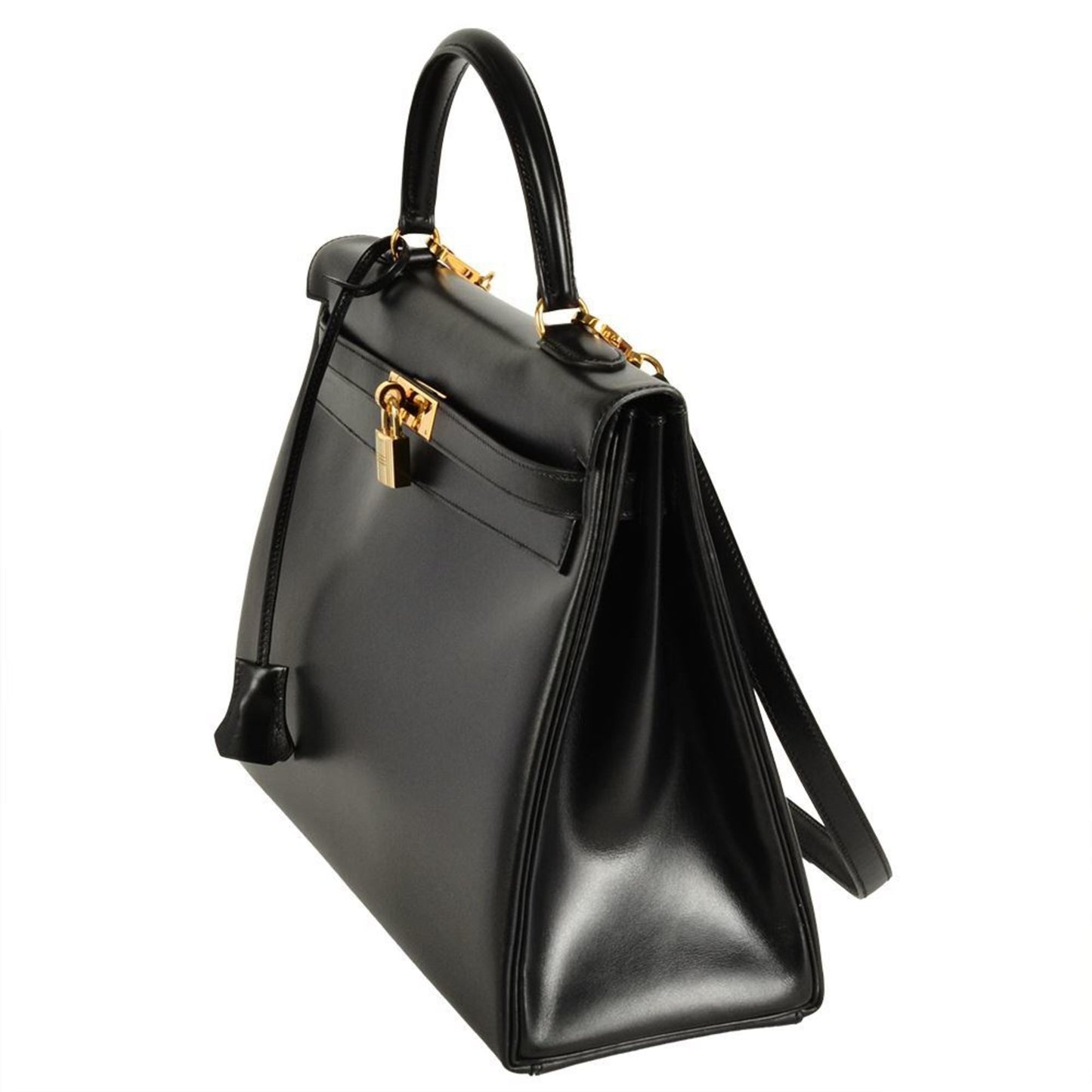 Hermes Black Box Calf Leather Handbag ( )