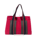 Hermes Black Red Color Canvas Shoulder Bag Tote Bag ( )
