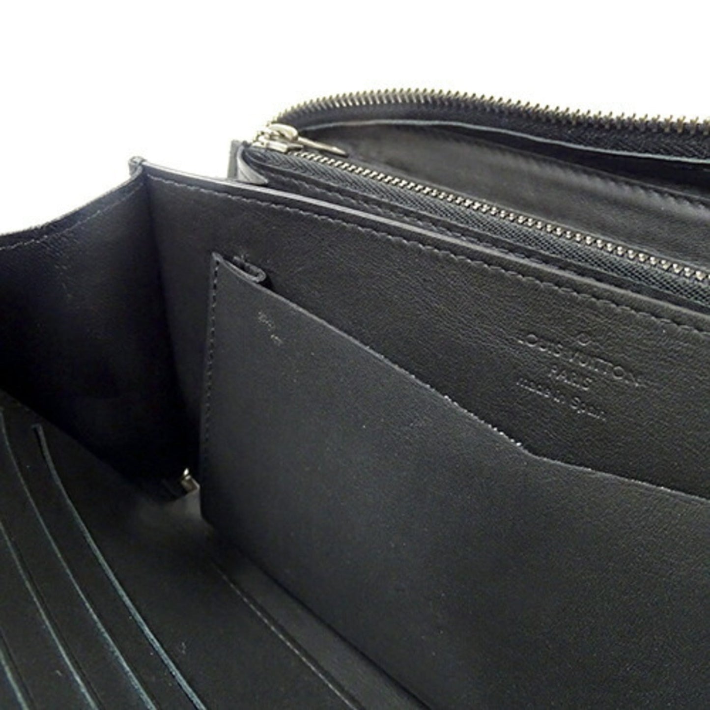 LOUIS VUITTON Wallet Damier Anfini Men's Long Zippy XL Onyx N61254 Black