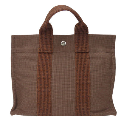 Hermes Brown Canvas Handbag Tote Bag ( )