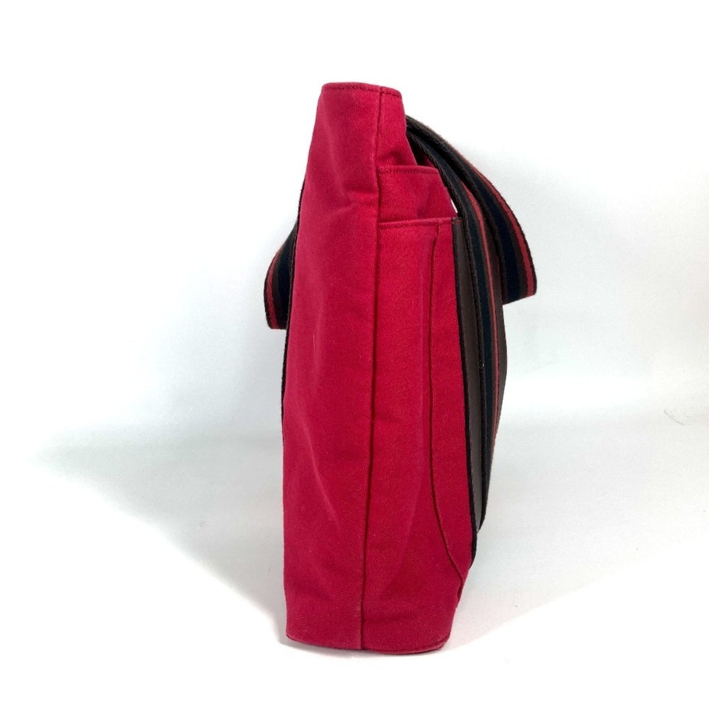 Hermes Black Red Color Canvas Shoulder Bag Tote Bag ( )
