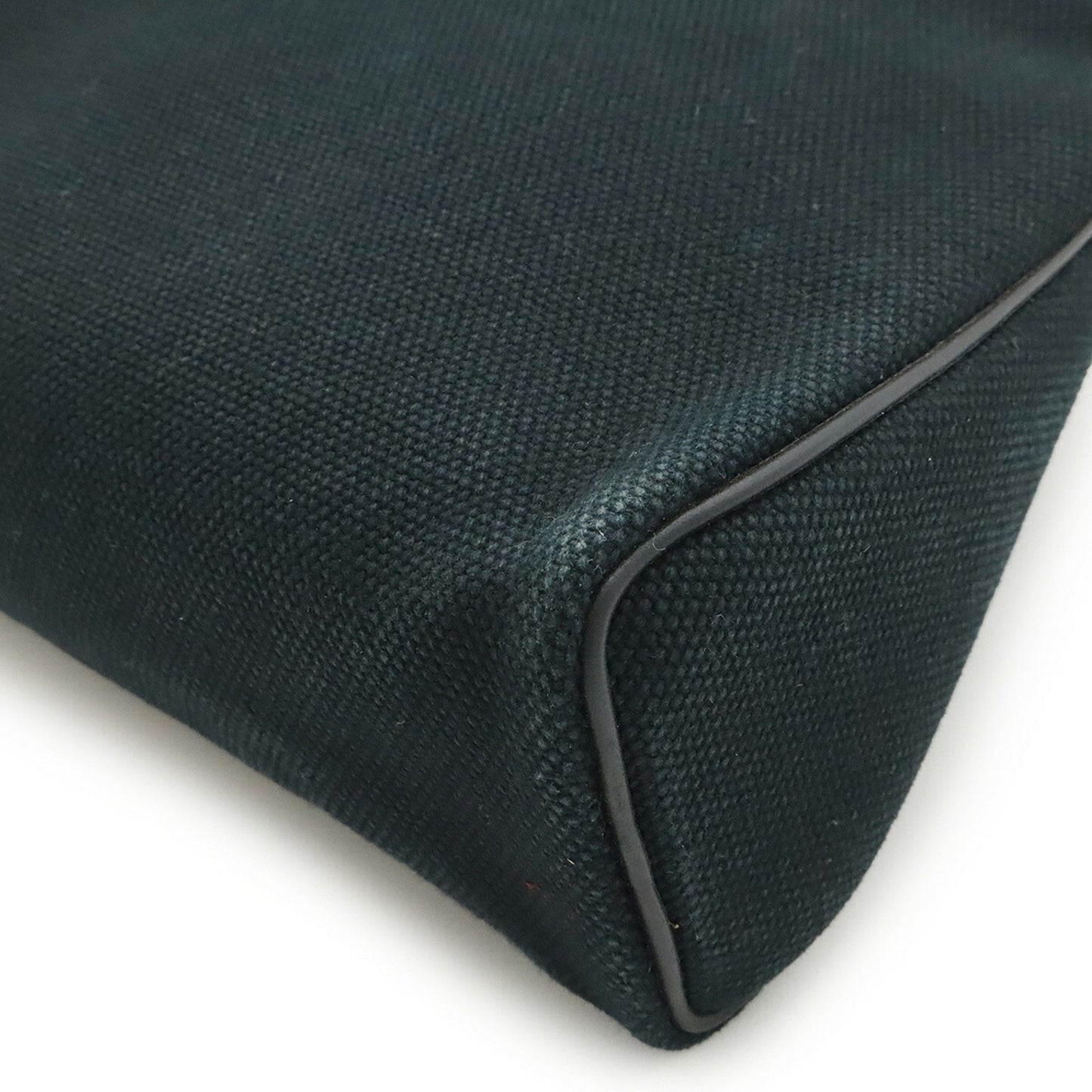 Hermes Black Canvas Leather Pouch ( )