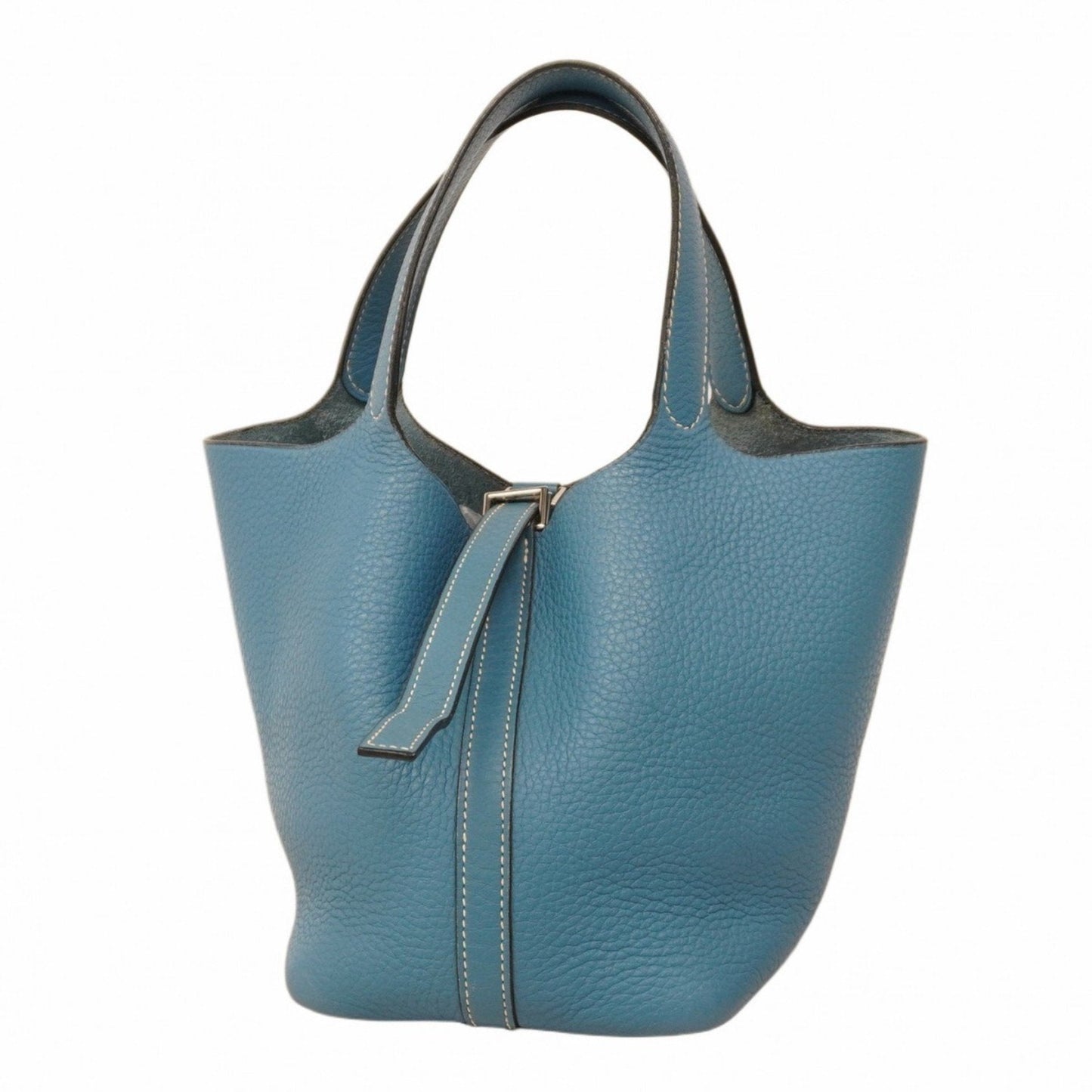 Hermes Blue Jean Taurillon Clemence Leather Handbag ( )