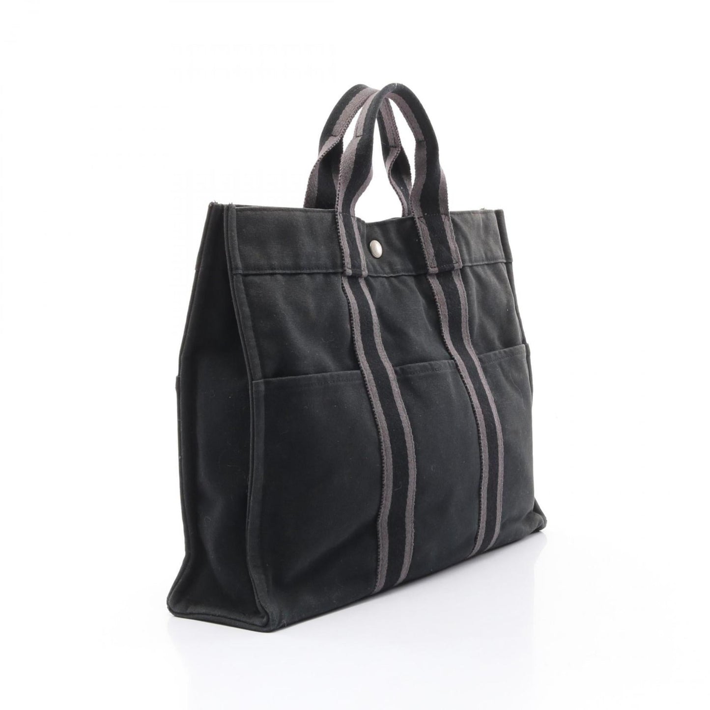 Hermes Black Gray Tote Bag ( )