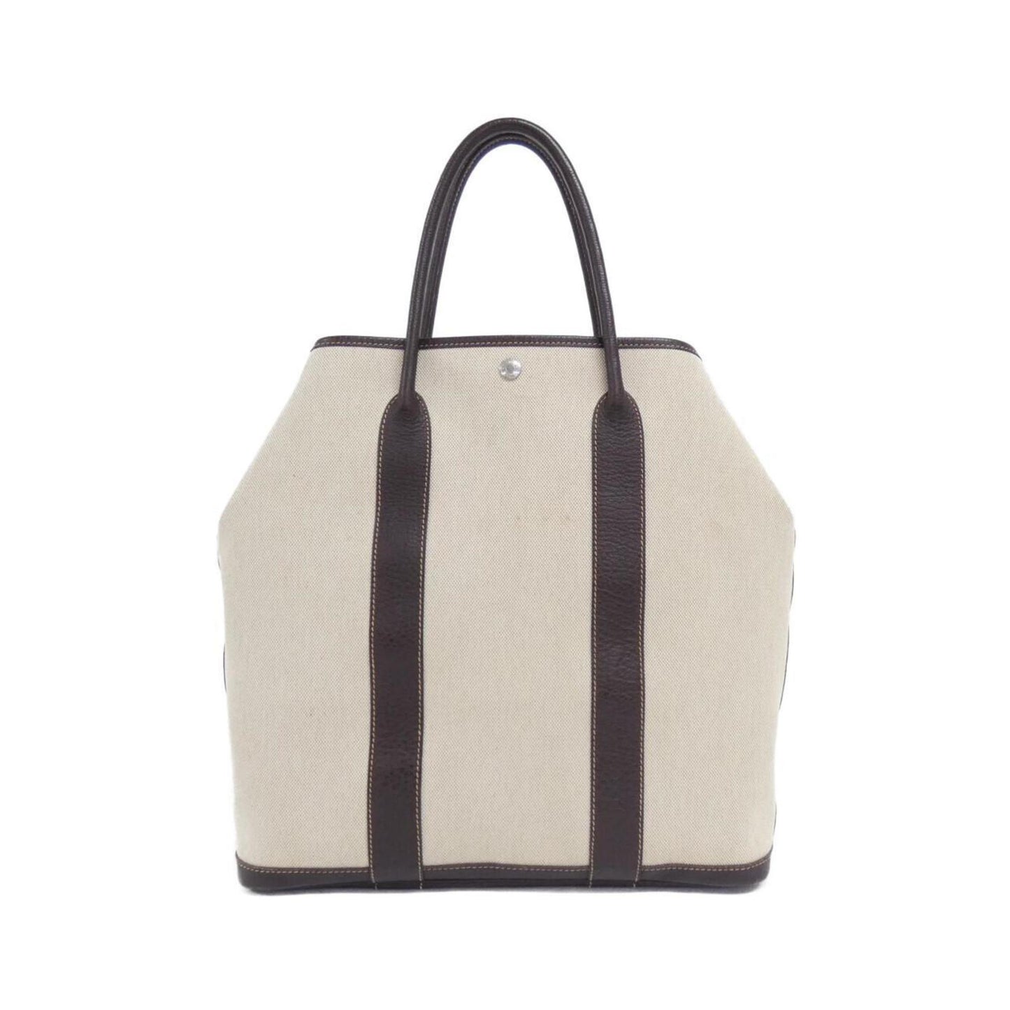 Hermes Brown Toile H Handbag ( )