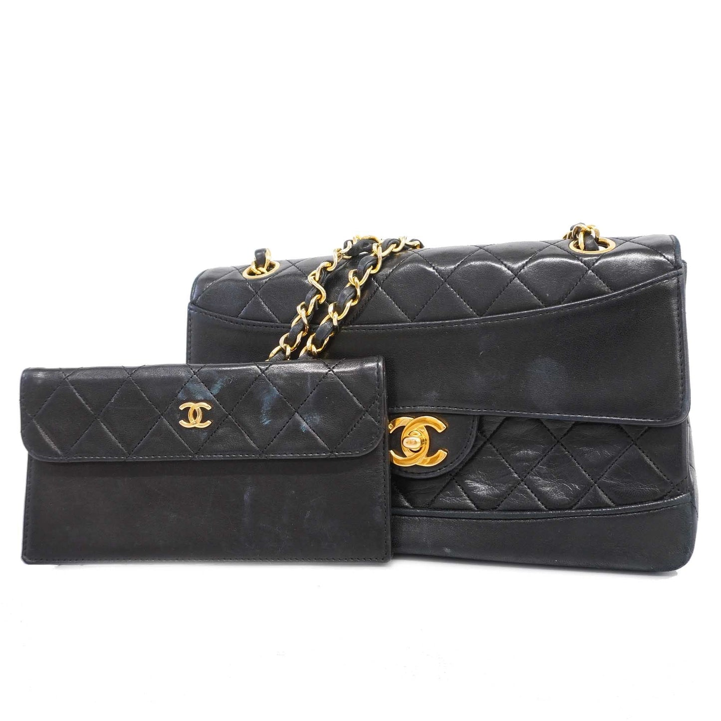 CHANEL   Matelasse Shoulder Bag W Chain Women's Leather Shoulder Bag Black