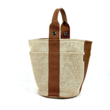 Hermes Brown Canvas Handbag ( )