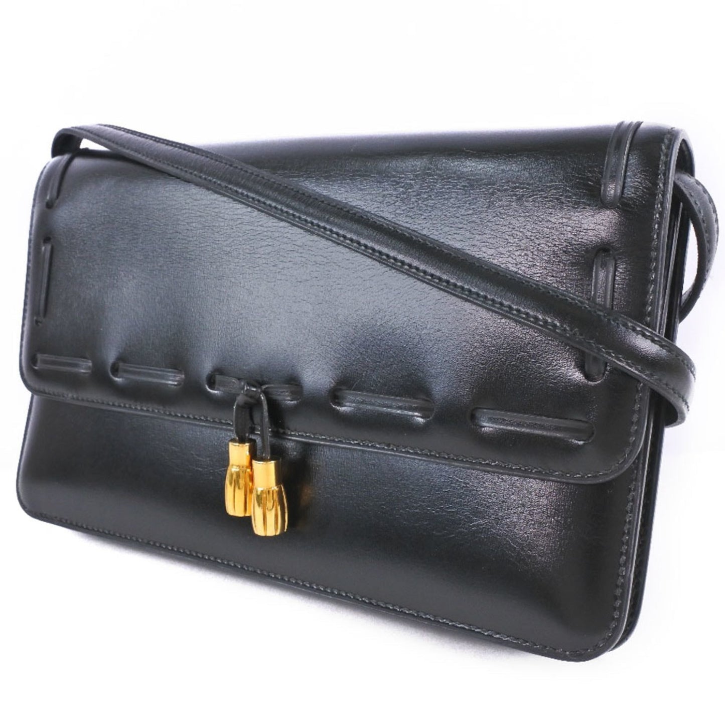 Hermes Black Leather Shoulder Bag ( )