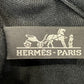 Hermes Black Toile Chevron Leather Handbag ( )