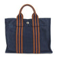 Hermes Brown Navy Canvas Tote Bag ( )