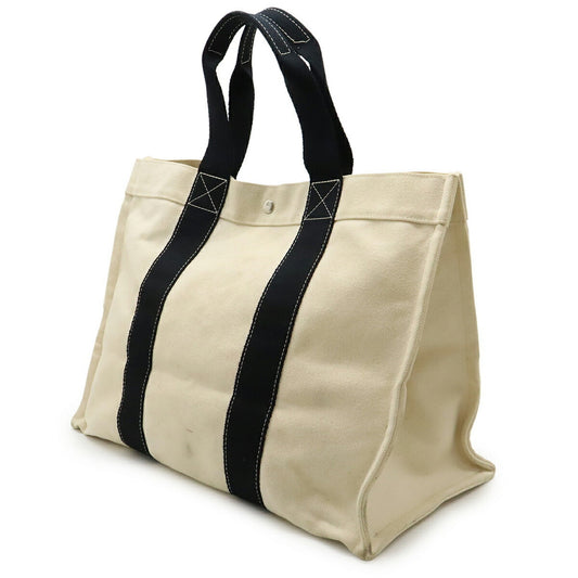Hermes Bora Bora Black Natural White Yellow Canvas Tote Bag ( )