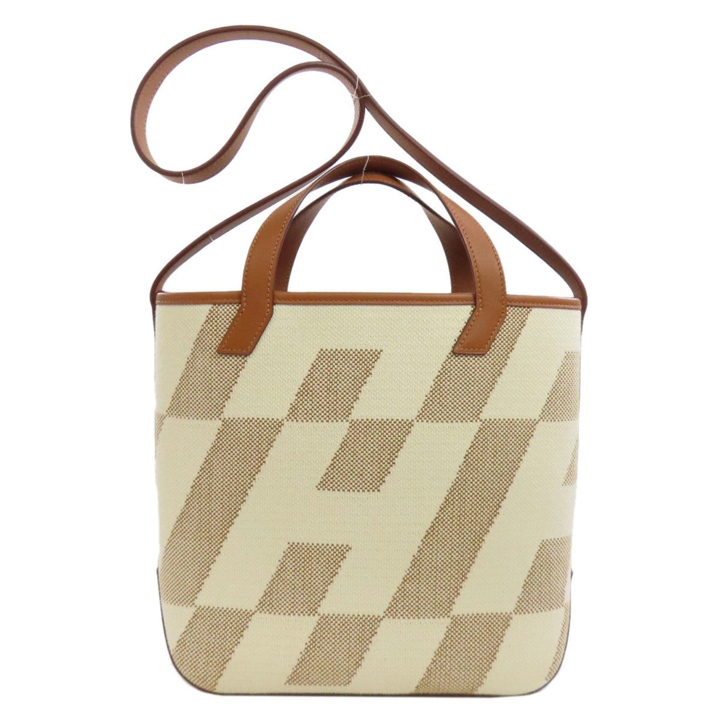 Hermes Brown Canvas Handbag ( )
