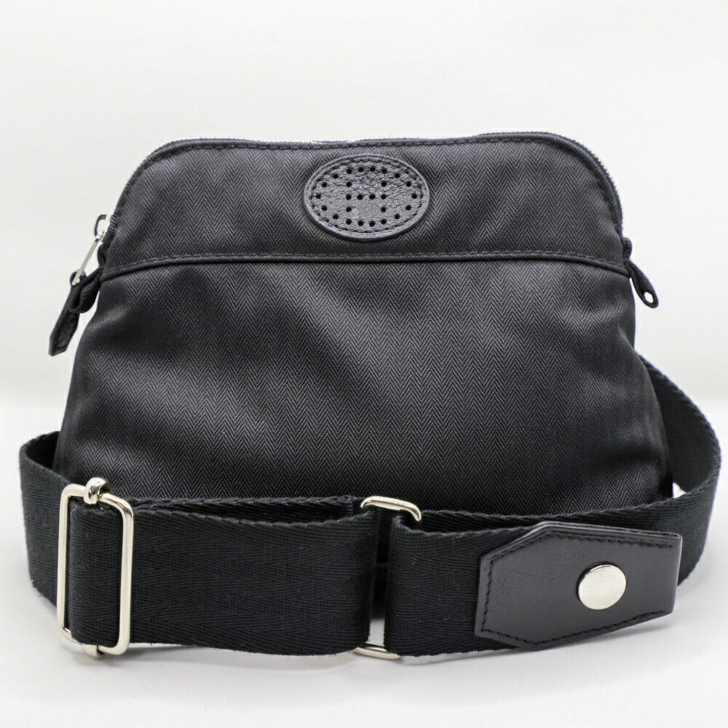 Hermes Black Canvas Fanny Pack Pouch ( )