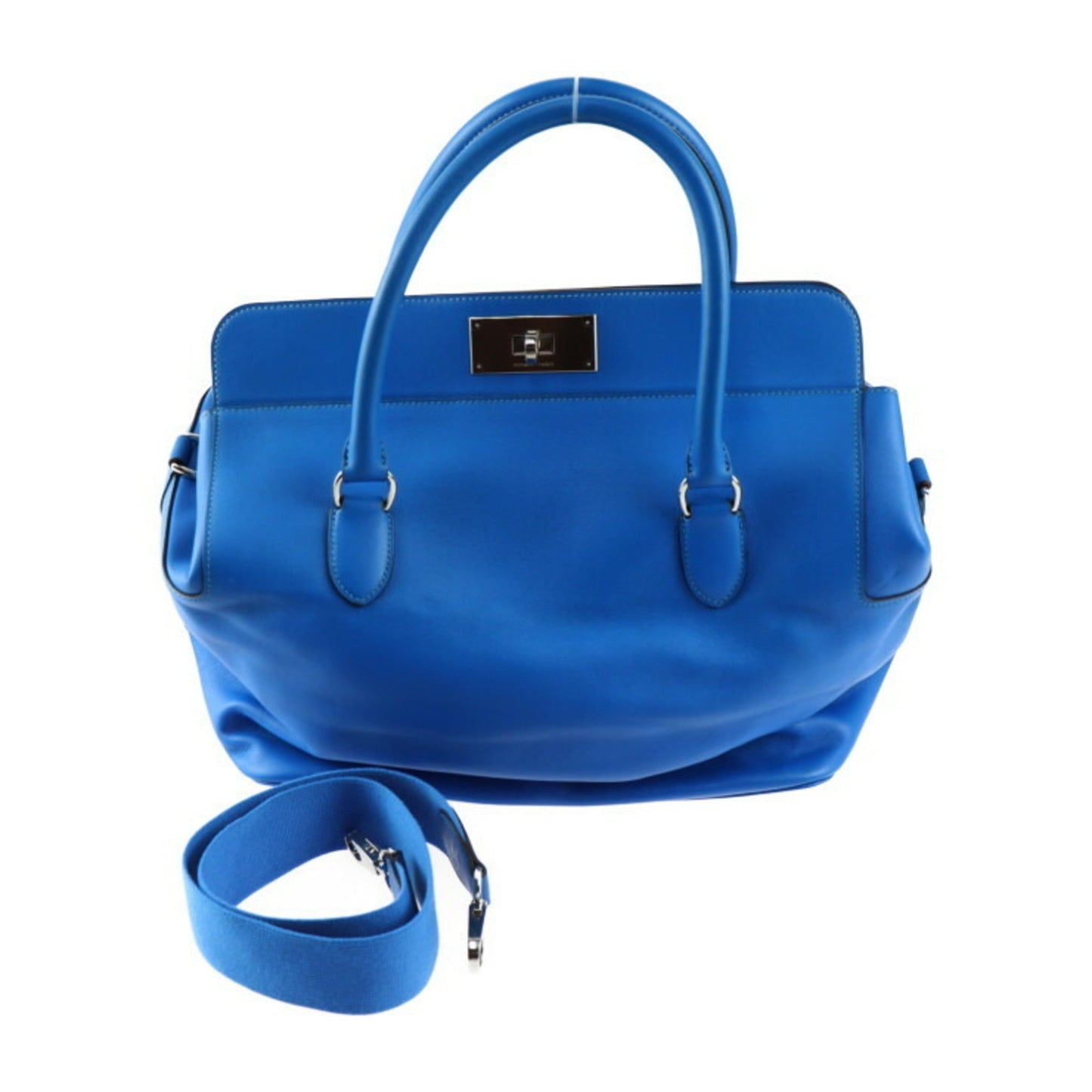 Hermes Blue Hydra Swift Leather Handbag Shoulder Bag ( )