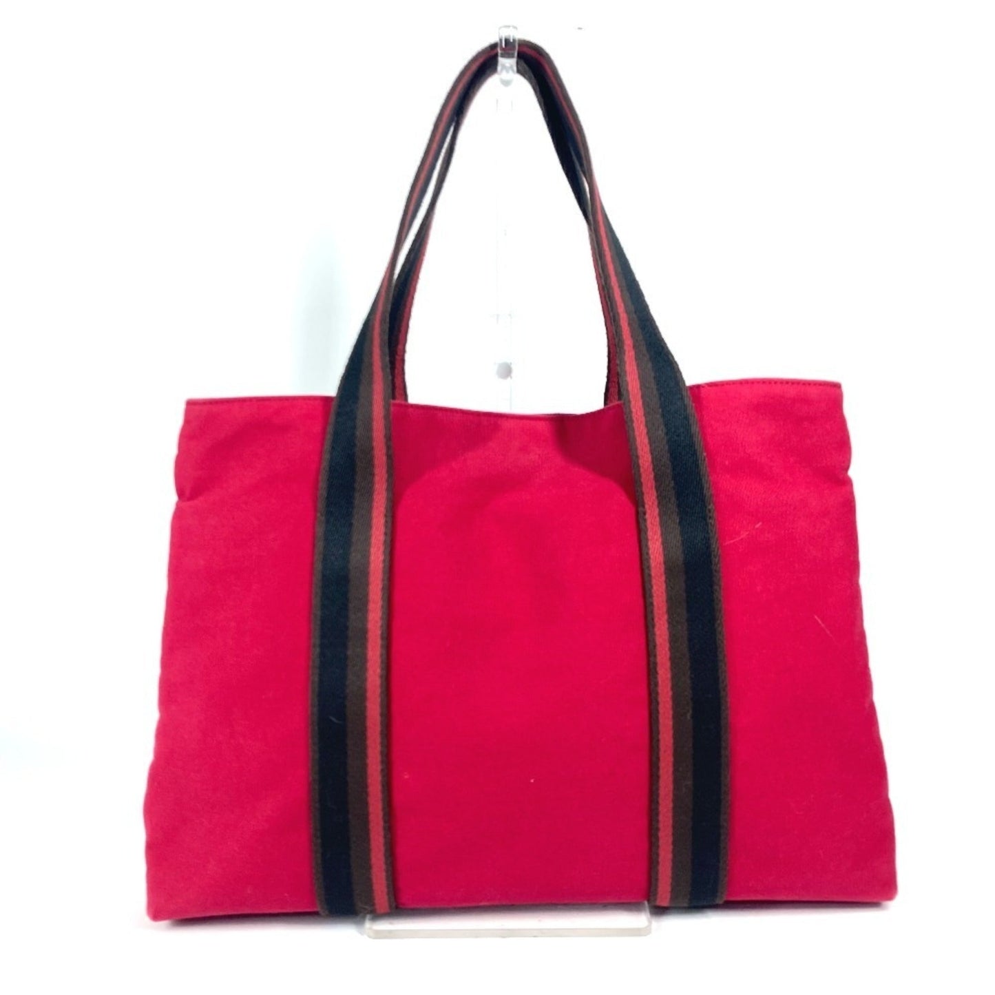 Hermes Black Red Color Canvas Shoulder Bag Tote Bag ( )
