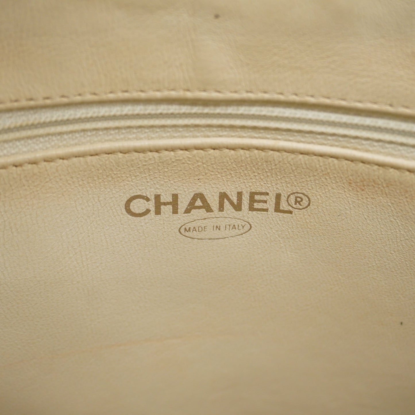 CHANEL   Chocolate Bar Chain Shoulder Women's Patent Leather Beige,Black