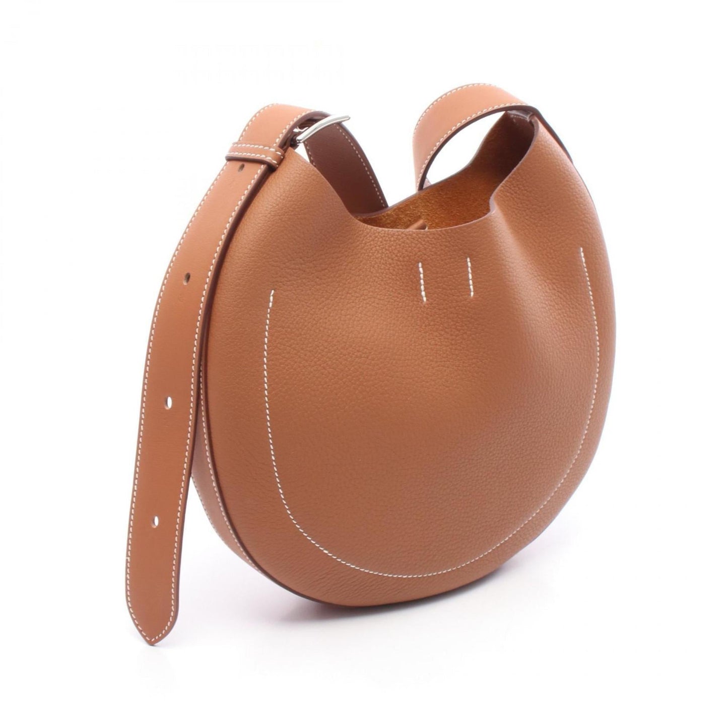Hermes Brown Gold Brown Togo Leather Shoulder Bag ( )
