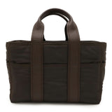 Hermes Brown Nylon Leather Handbag Tote Bag ( )