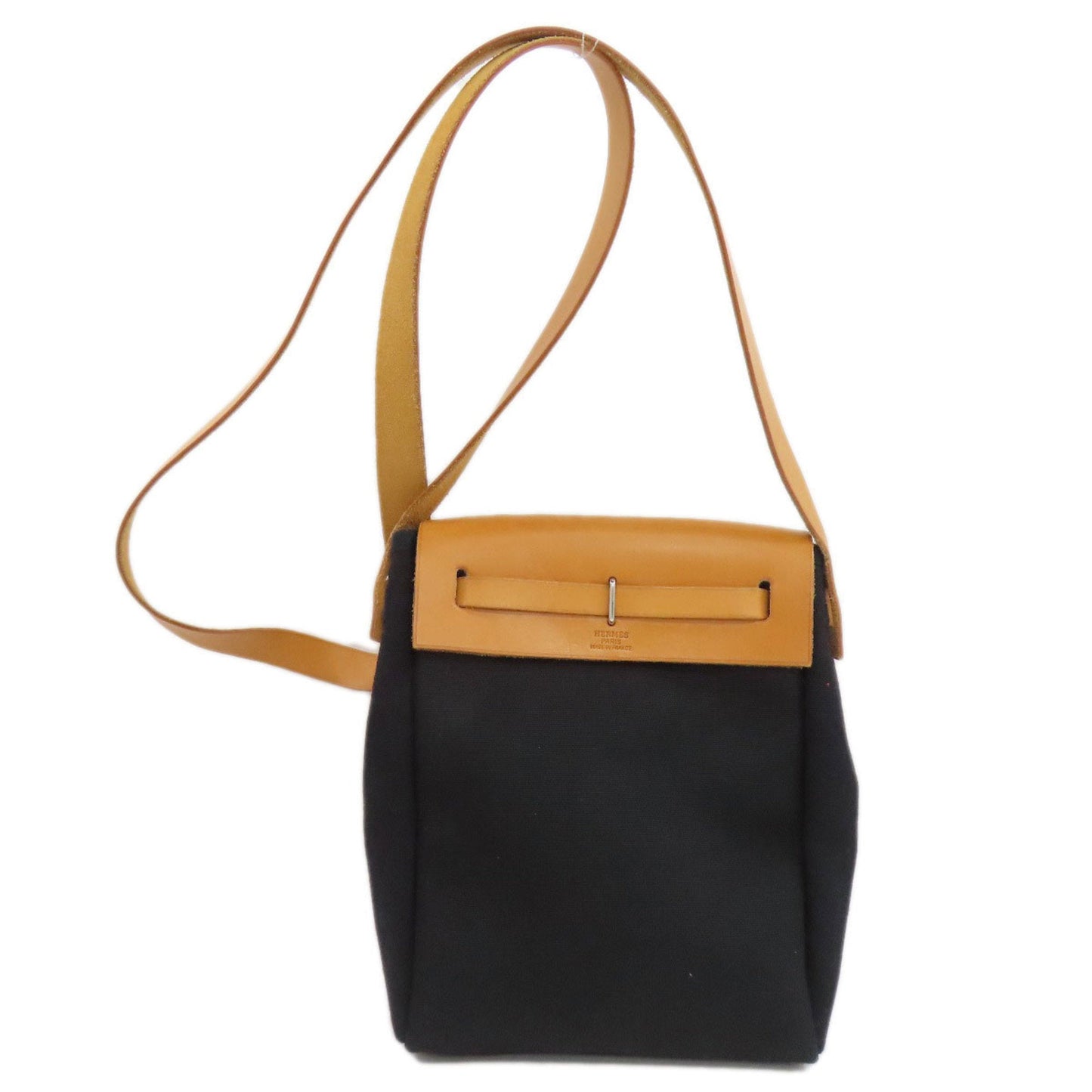 Hermes Beige Black Shoulder Bag ( )