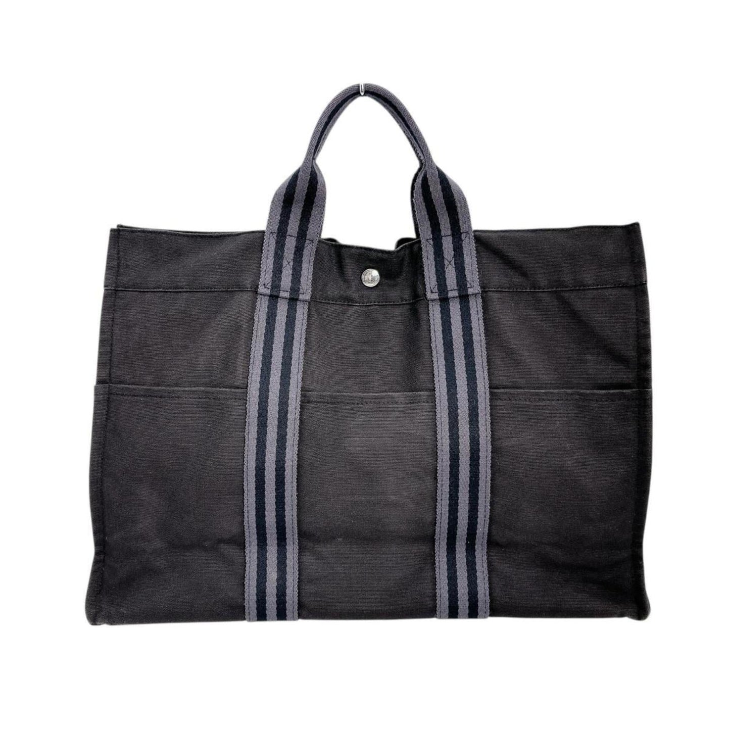 Hermes Black Canvas Tote Bag ( )