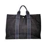 Hermes Black Canvas Tote Bag ( )