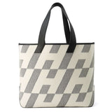 Hermes Black Swift Leather Toile H Handbag Tote Bag ( )