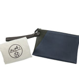 Hermes Blue Nuit Brown Green Khaki Navy Togo Leather Clutch Bag ( )