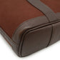 Hermes Brown Toile Officier Leather Shoulder Bag Tote Bag ( )